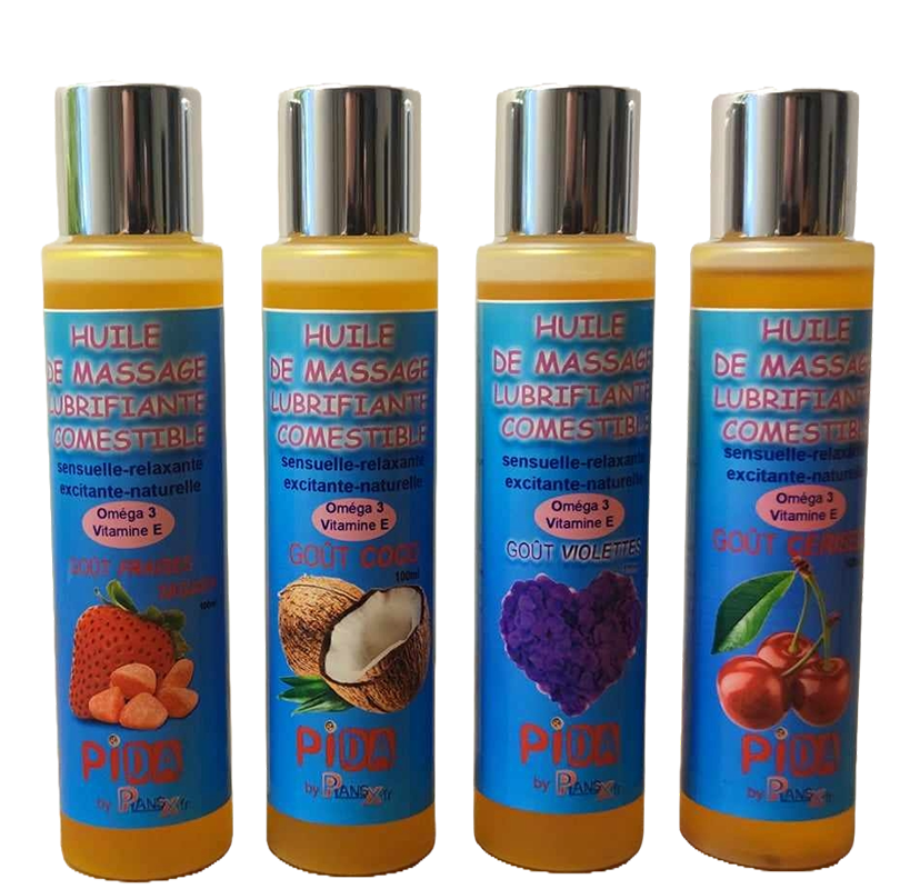 Huile de massage lubrifiante et comestible